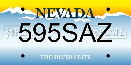 595SAZ Nevada License Plate