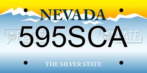 595SCA Nevada License Plate