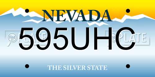 595UHC Nevada License Plate