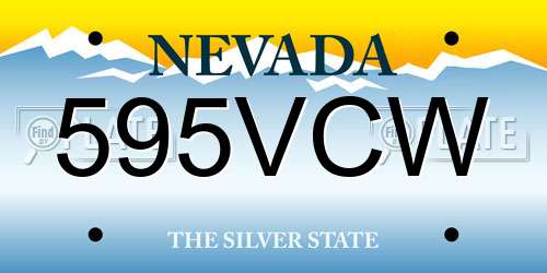 595VCW Nevada License Plate