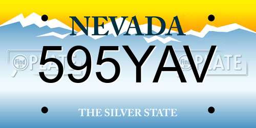 595YAV Nevada License Plate