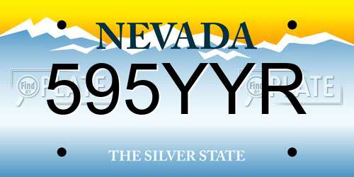 595YYR Nevada License Plate