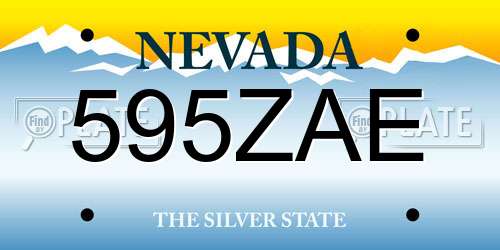 595ZAE Nevada License Plate