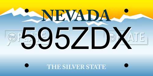 595ZDX Nevada License Plate