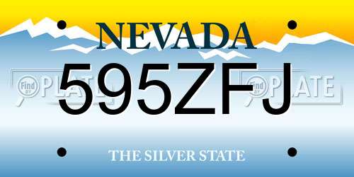 595ZFJ Nevada License Plate