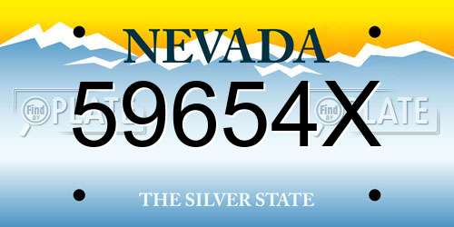 59654X Nevada License Plate
