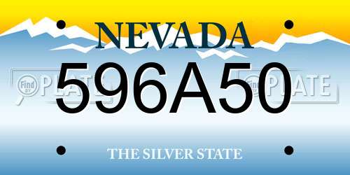 596A50 Nevada License Plate