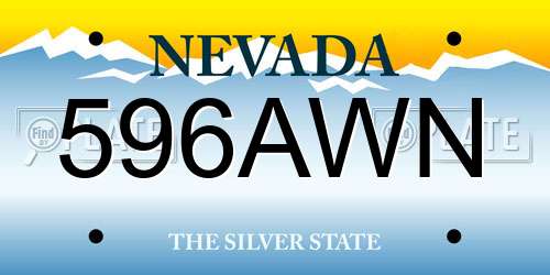 596AWN Nevada License Plate