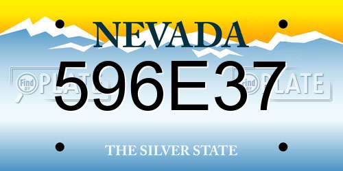 596E37 Nevada License Plate