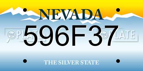 596F37 Nevada License Plate
