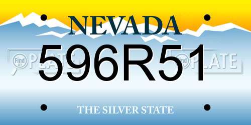 596R51 Nevada License Plate