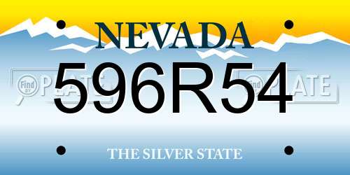 596R54 Nevada License Plate