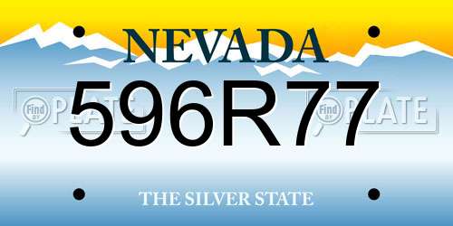 596R77 Nevada License Plate