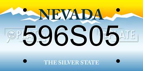 596S05 Nevada License Plate