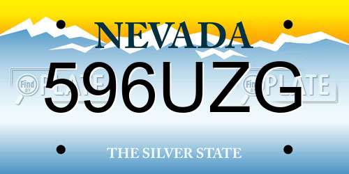 596UZG Nevada License Plate