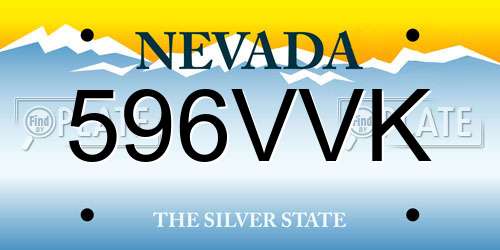 596VVK Nevada License Plate