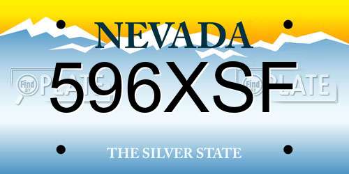 596XSF Nevada License Plate