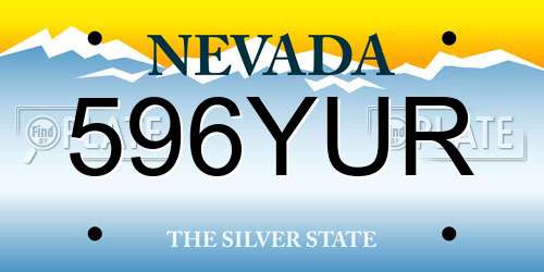 596YUR Nevada License Plate