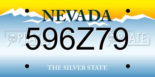 596Z79 Nevada License Plate