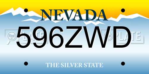 596ZWD Nevada License Plate