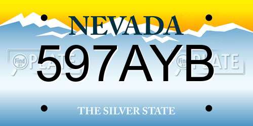 597AYB Nevada License Plate