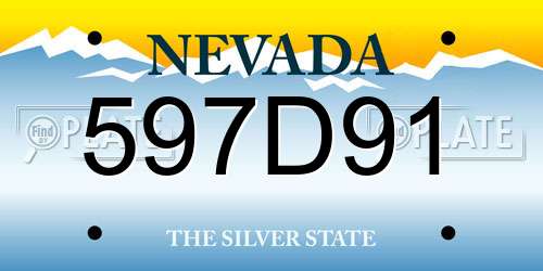 597D91 Nevada License Plate