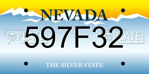 597F32 Nevada License Plate