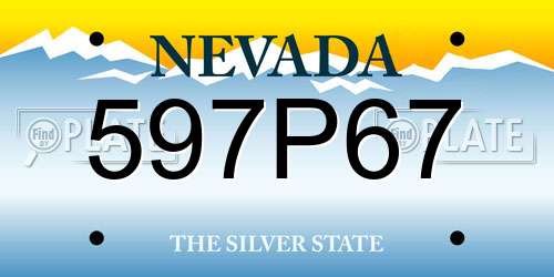 597P67 Nevada License Plate