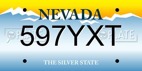 597YXT Nevada License Plate