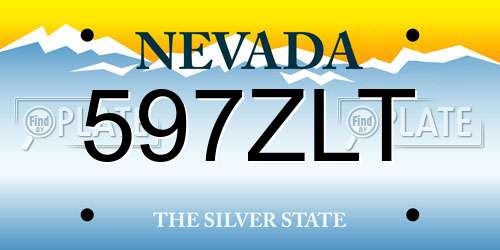 597ZLT Nevada License Plate