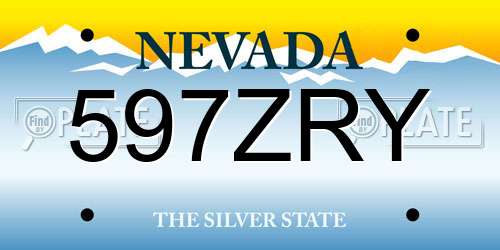 597ZRY Nevada License Plate