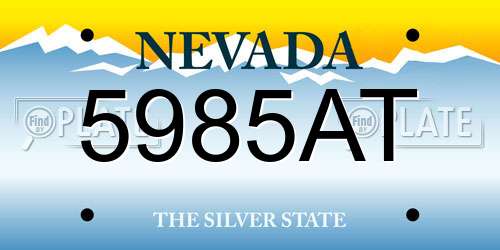 5985AT Nevada License Plate