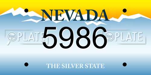 5986 Nevada License Plate