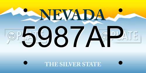5987AP Nevada License Plate