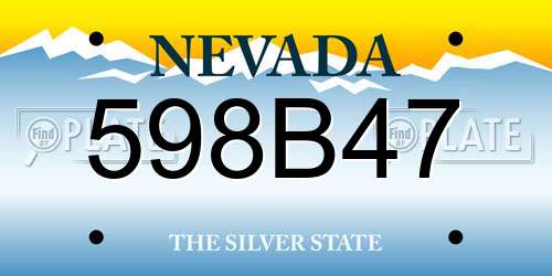598B47 Nevada License Plate