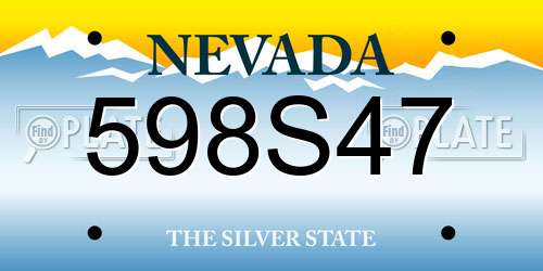 598S47 Nevada License Plate