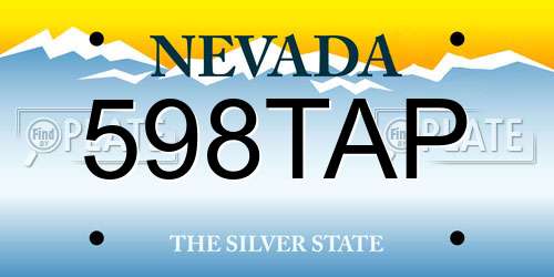 598TAP Nevada License Plate