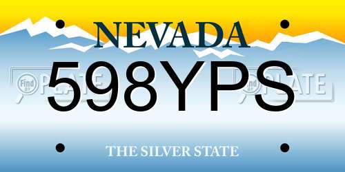 598YPS Nevada License Plate