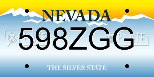 598ZGG Nevada License Plate
