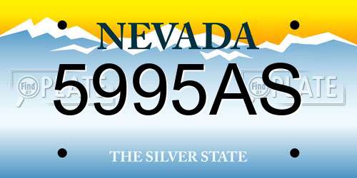 5995AS Nevada License Plate
