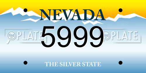 5999 Nevada License Plate
