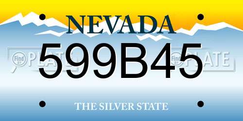 599B45 Nevada License Plate