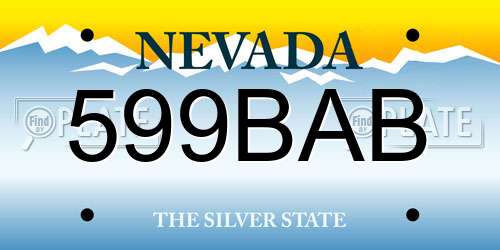 599BAB Nevada License Plate