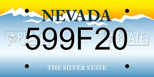 599F20 Nevada License Plate