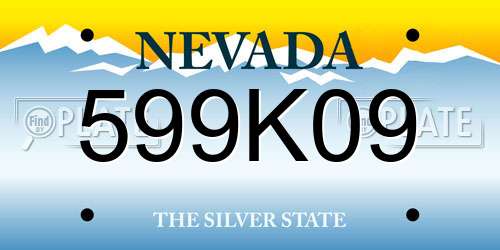 599K09 Nevada License Plate