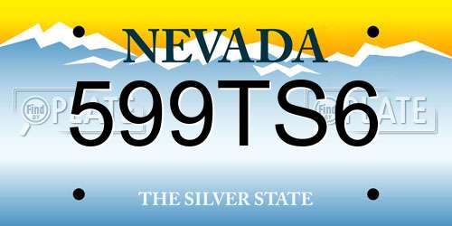 599TS6 Nevada License Plate