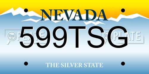 599TSG Nevada License Plate