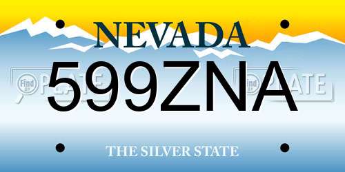 599ZNA Nevada License Plate