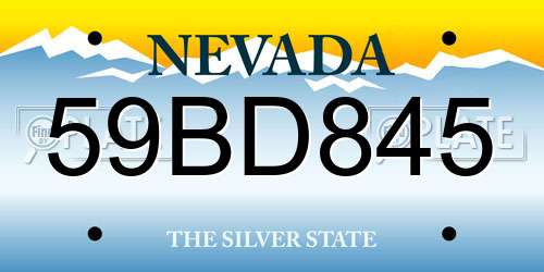 59BD845 Nevada License Plate