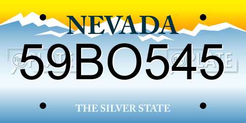 59BO545 Nevada License Plate